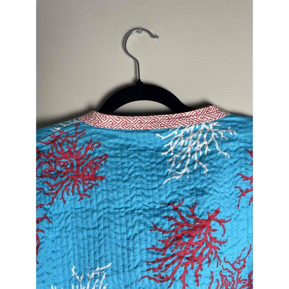 Patty Kim Women's Coral Pattern  Asian Kimono Inspired Reversible‎ Jacket M - Picture 7 of 11